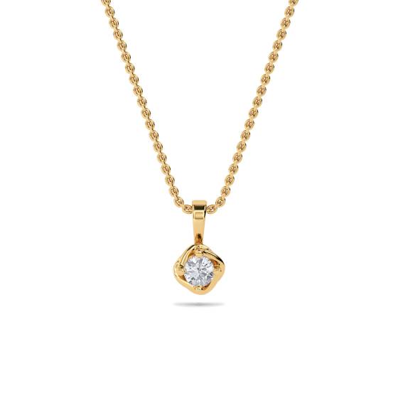 Love Knot Round Diamond Solitare Pendant
