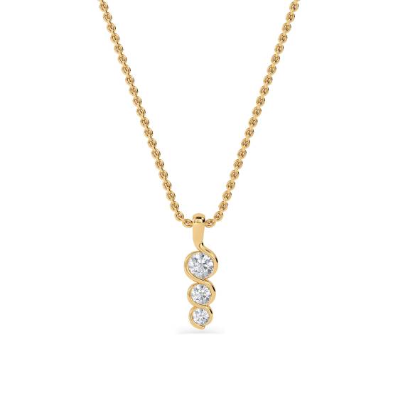 Modern Round Diamond Trilogy Pendant
