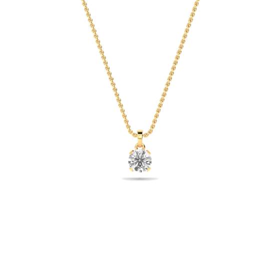 Cradle Round Diamond Solitaire Pendant