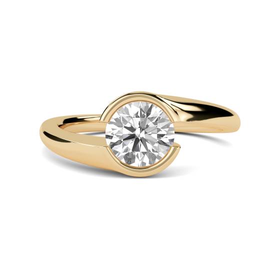 Round Diamond Bezel Set Engagement Ring