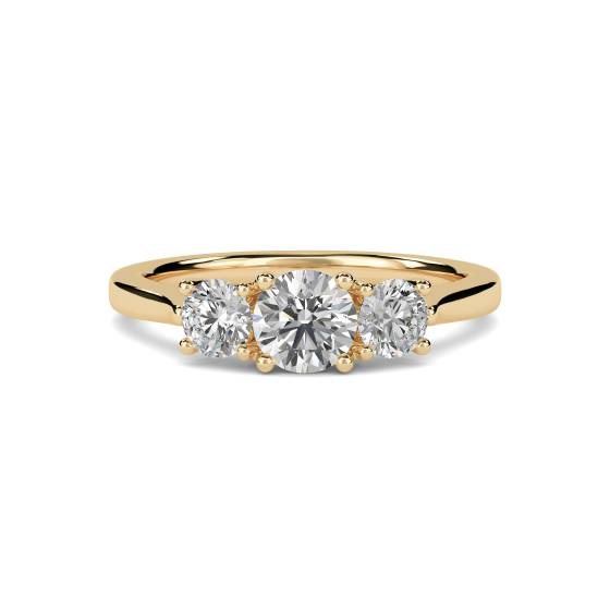 Modern Round Diamond Trilogy Ring
