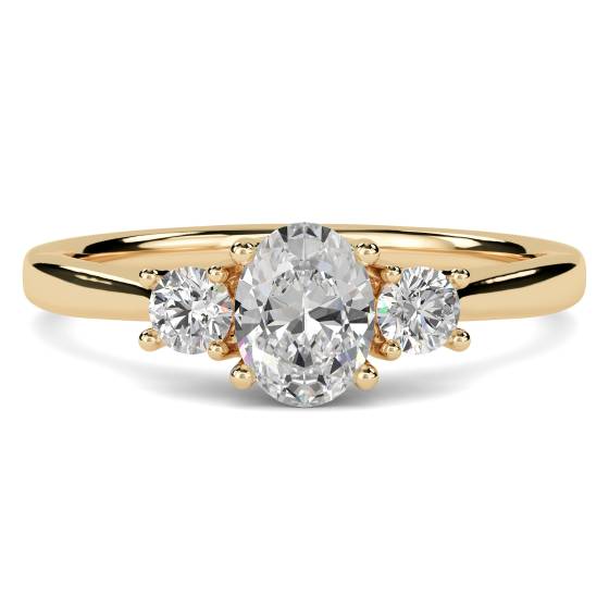 Oval & Round Diamond Trilogy Ring
