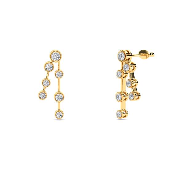 Elegant Round Diamond Drop Earrings