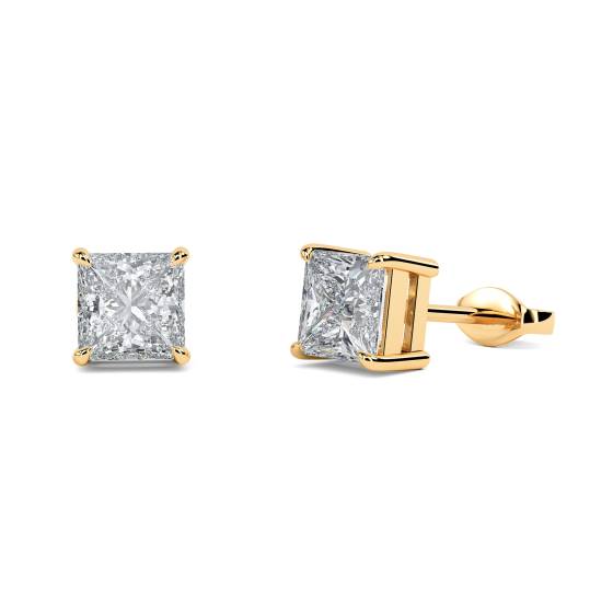 Classic Princess Diamond Stud Earrings