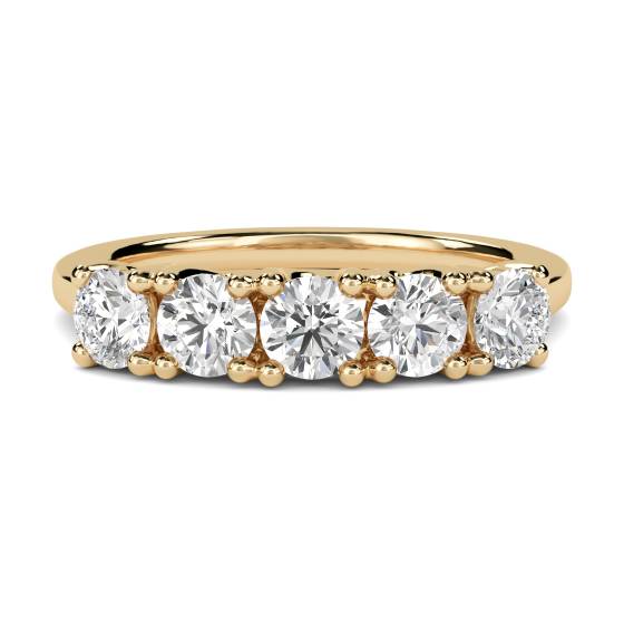 5 Stone Round Diamond Half Eternity Ring