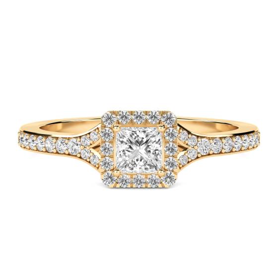 Petite Princess Diamond Halo Ring