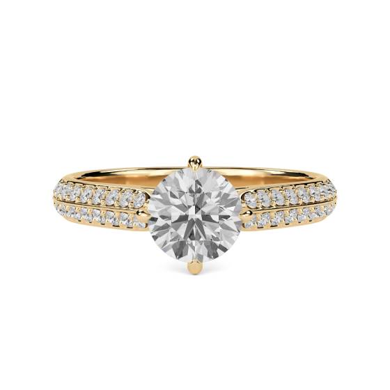 0.60ct VS/F-G Petite Round Diamond Shoulder Set Ring