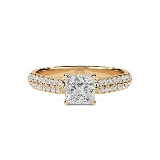 Petite Princess Diamond Shoulder Set Ring