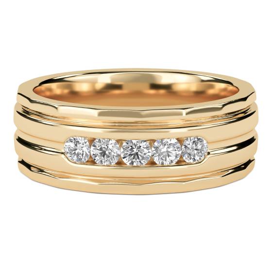 7mm Mens Round Diamond Ring