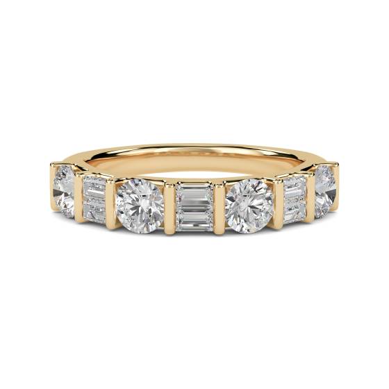 Round and Baguette Diamond Eternity Ring