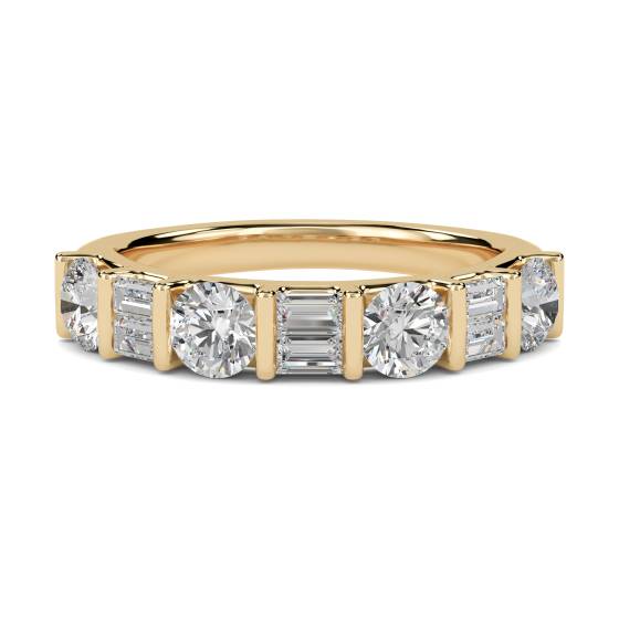 Round and Baguette Diamond Eternity Ring