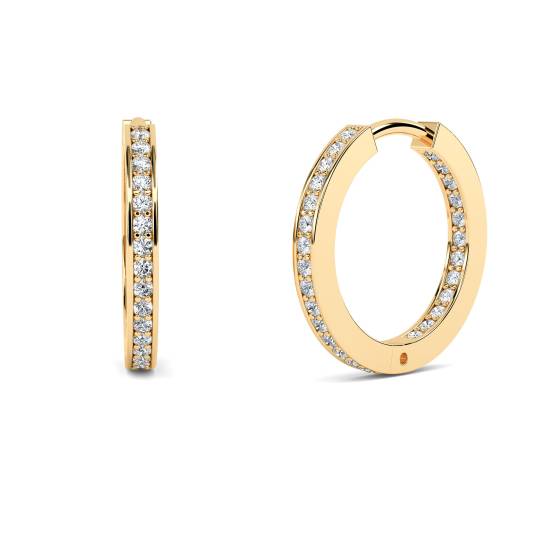 Elegant Round Diamond Hoop Earrings