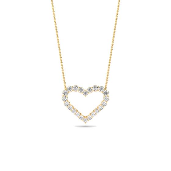 Classic Round Diamond Heart Pendant