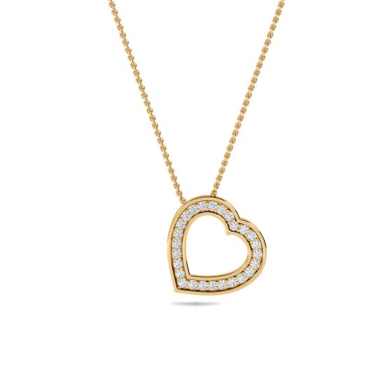 Classic Round Diamond Heart Pendant