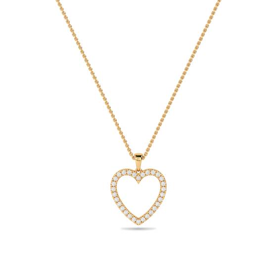 Classic Round Diamond Heart Pendant