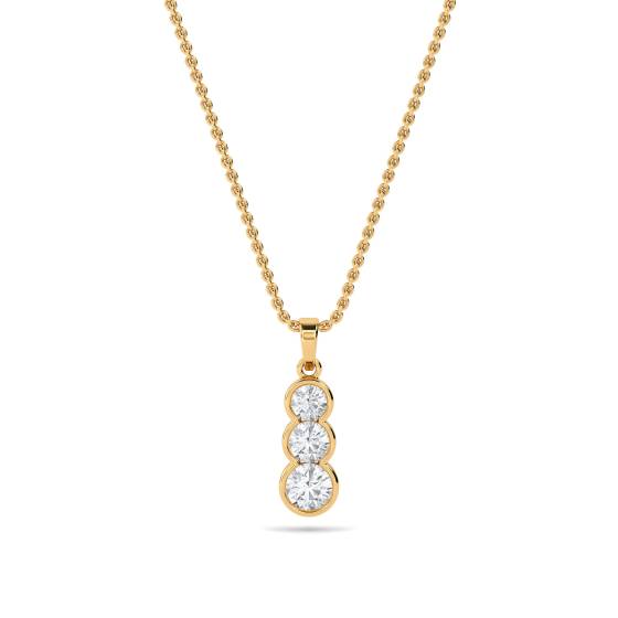 Elegant Round Diamond Trilogy Pendant