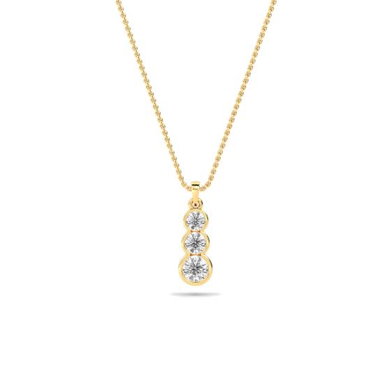 Elegant Round Diamond Trilogy Pendant