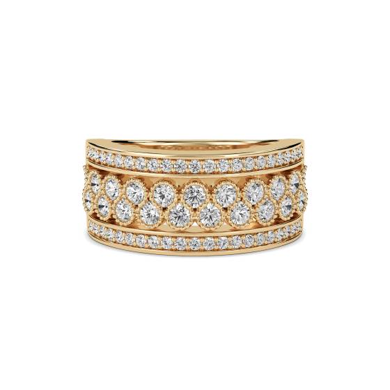 9.5mm Round Diamond Multi Row Dress Ring