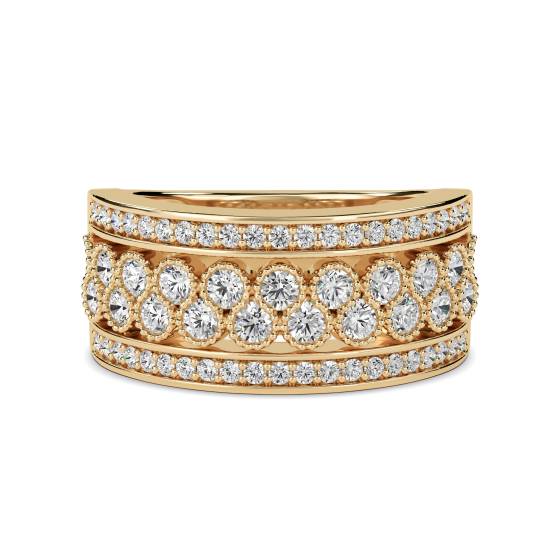 9.5mm Round Diamond Multi Row Dress Ring