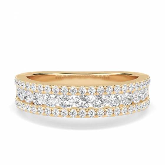 1.00ct Elegant Round Diamond Multi Row Dress Ring