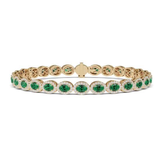 12.30ct Elegant Diamond and Emerald Tennis Bracelet