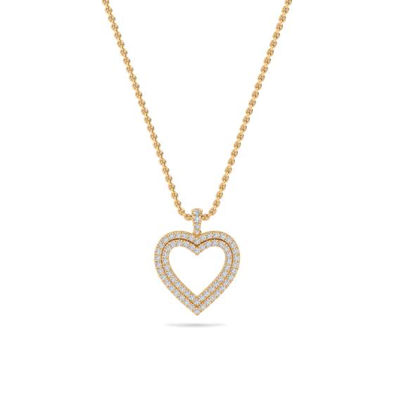 Classic Round Diamond Heart Pendant