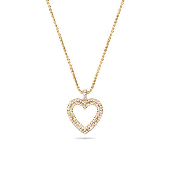 Classic Round Diamond Heart Pendant