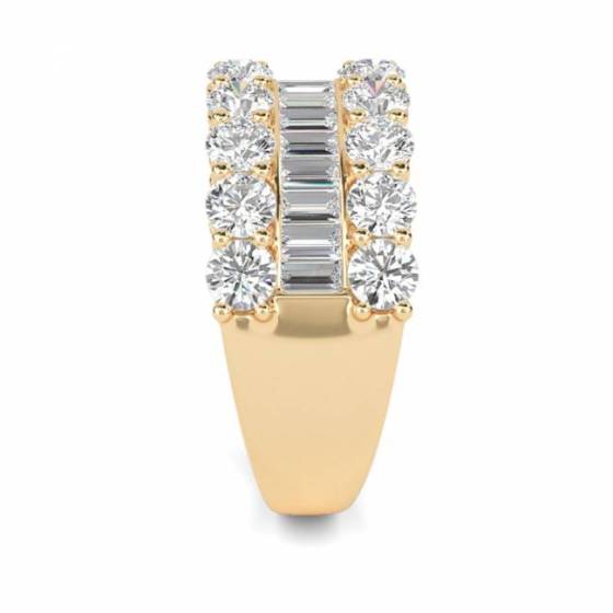 2.00ct Round and Baguette Diamond Multi Row Dress Ring