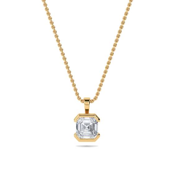Asscher Diamond Solitaire Pendant