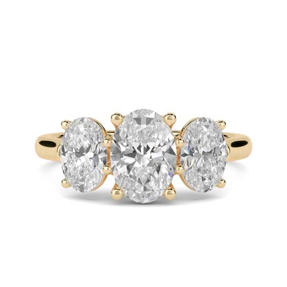 Elegant Oval Diamond Trilogy Ring