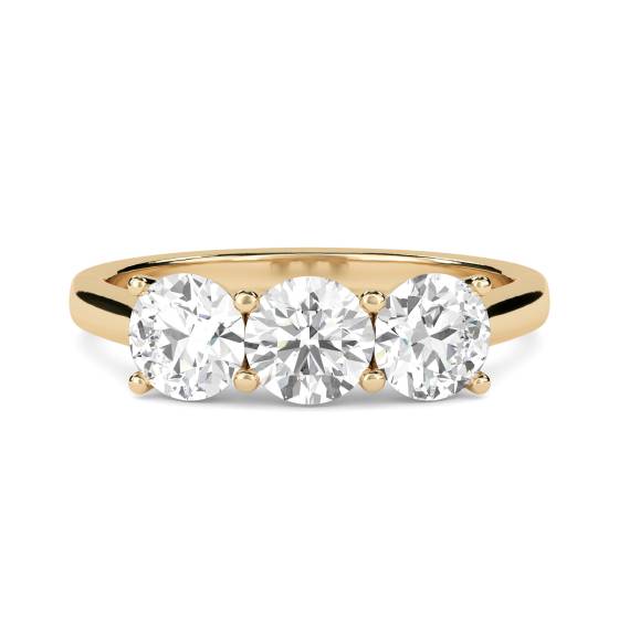 Modern Round Diamond Trilogy Ring