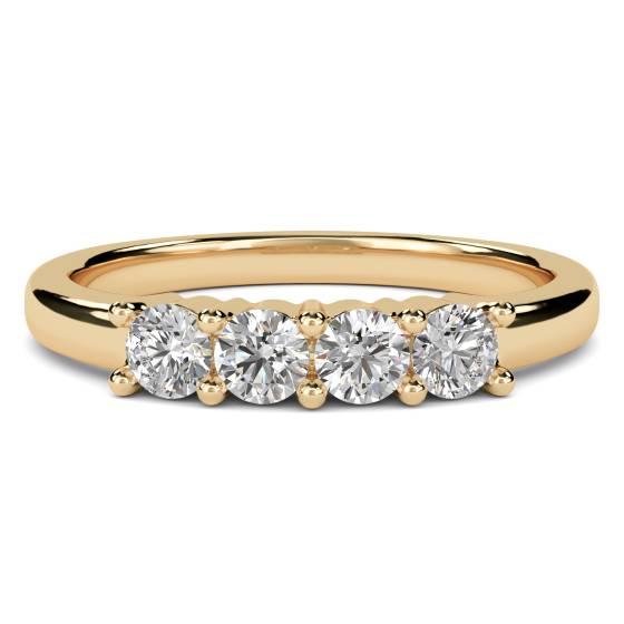 4 Stone Round Diamond Half Eternity Ring