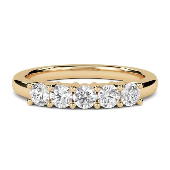 5 Stone Round Diamond Half Eternity Ring