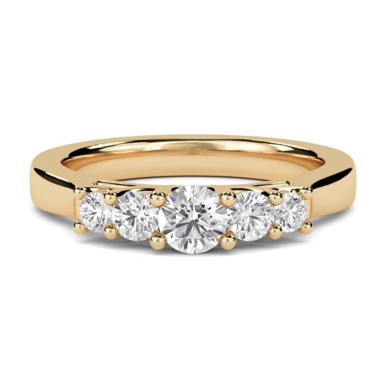 5 Stone Round Diamond Half Eternity Ring