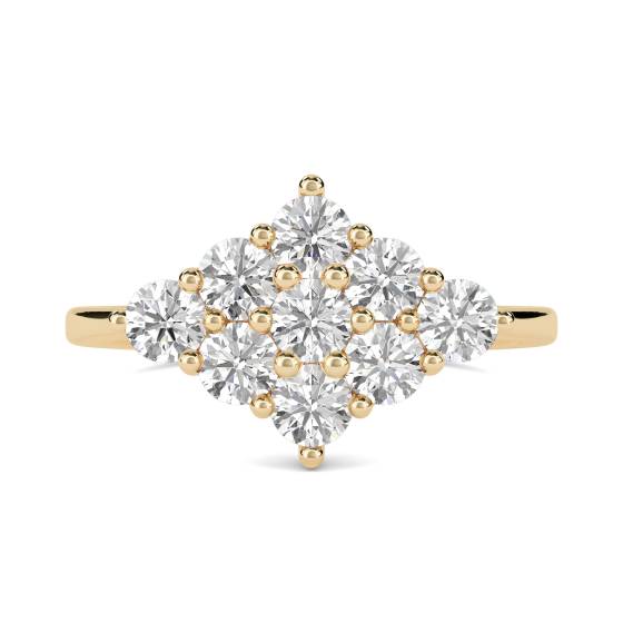 Round Diamond Cluster Ring