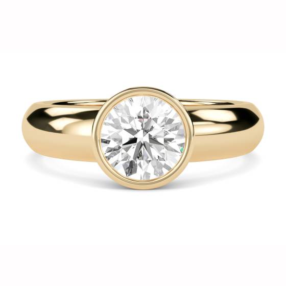 Round Diamond Bezel Set Engagement Ring