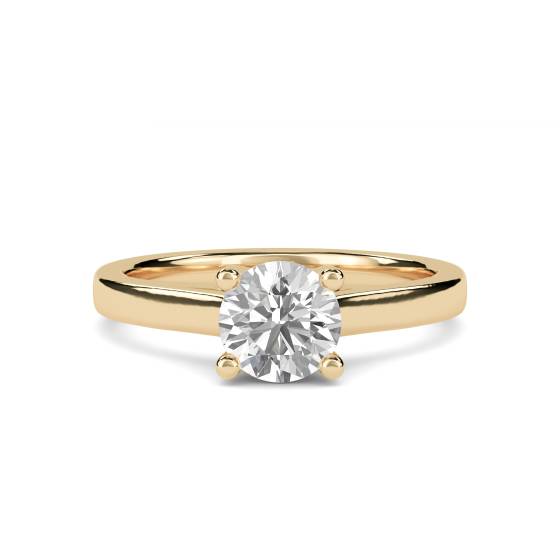 Unique Crossover Round Diamond Engagement Ring