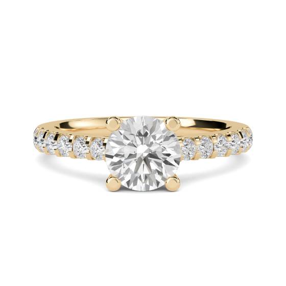 Round Shoulder Set Diamond Engagement Ring