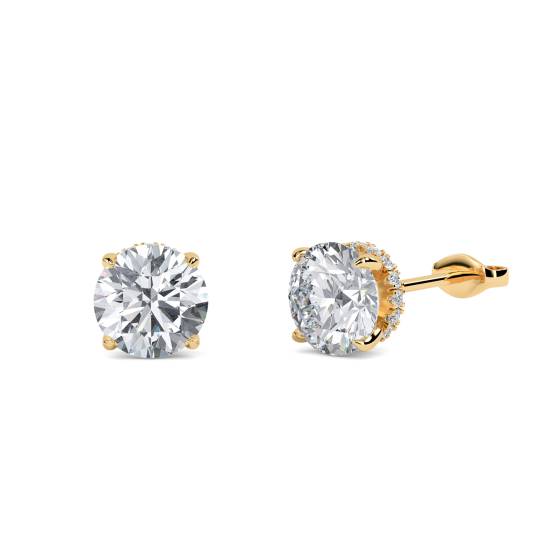 Round Diamond Halo Earrings