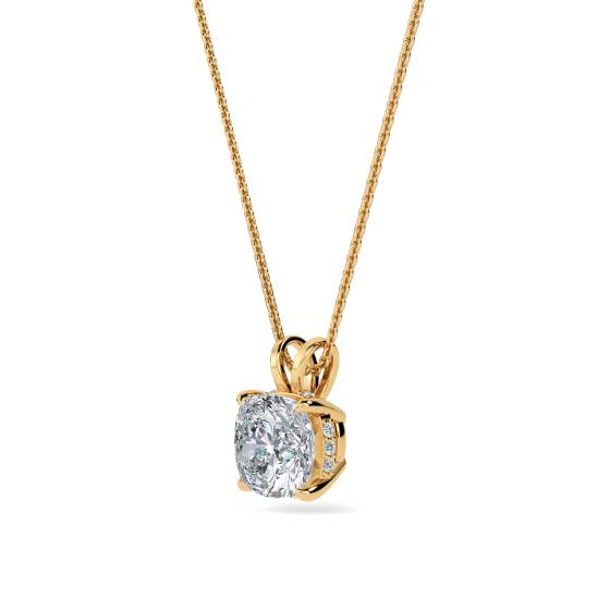 Cushion Diamond Halo Pendant