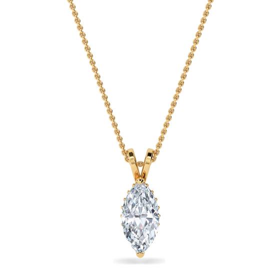 Marquise Diamond Halo Pendant