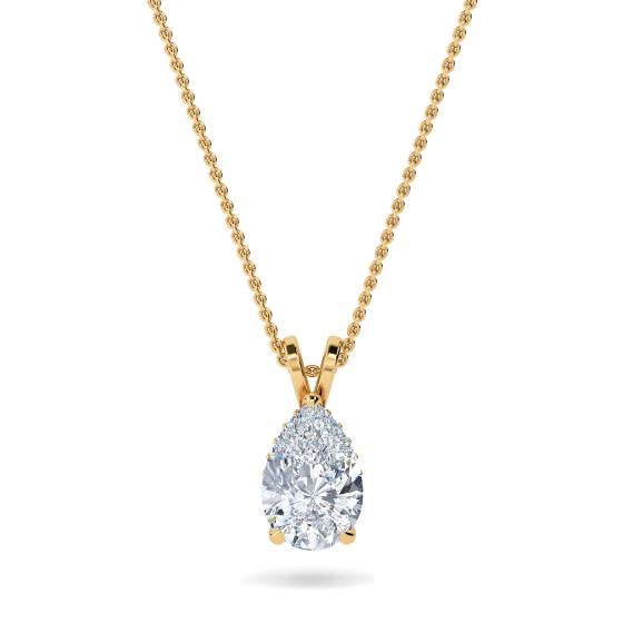 Pear Diamond Halo Pendant