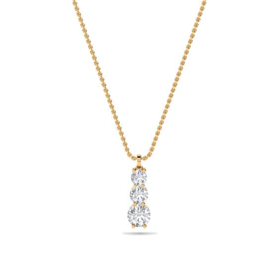 Traditional Round Trilogy Diamond Pendant