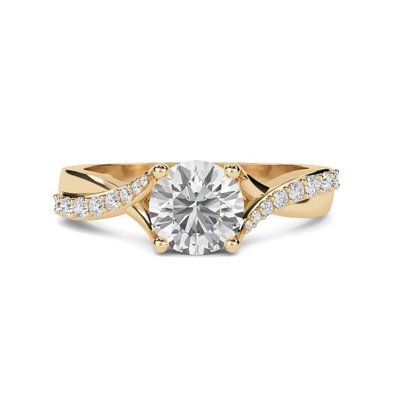 Round Shoulder Set Diamond Engagement Ring