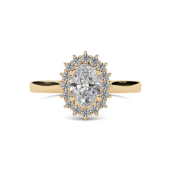 Oval Diamond Halo Ring