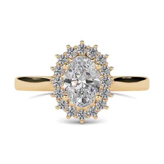 Oval Diamond Halo Ring