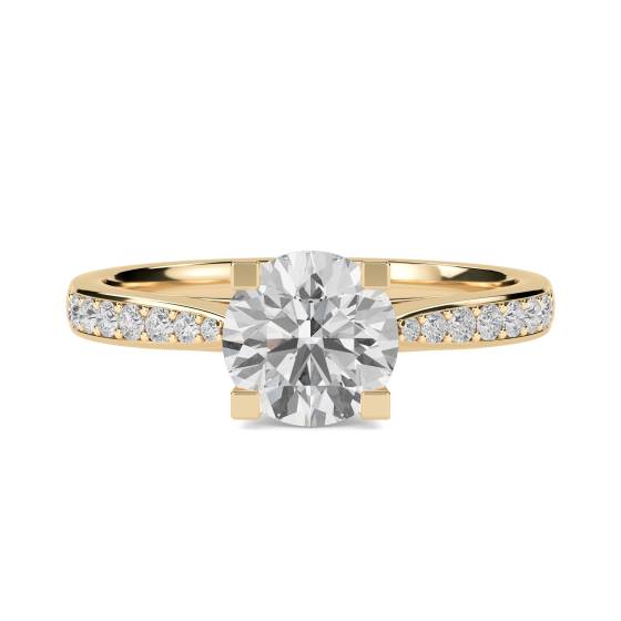 Round Shoulder Set Diamond Engagement Ring