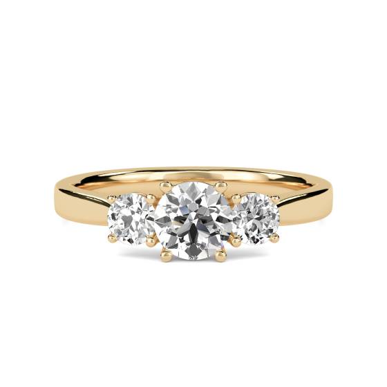 Crossover Round Diamond Trilogy Ring