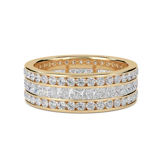 Round and Princess Diamond Full Eternity Ring