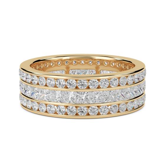 Round and Princess Diamond Full Eternity Ring
